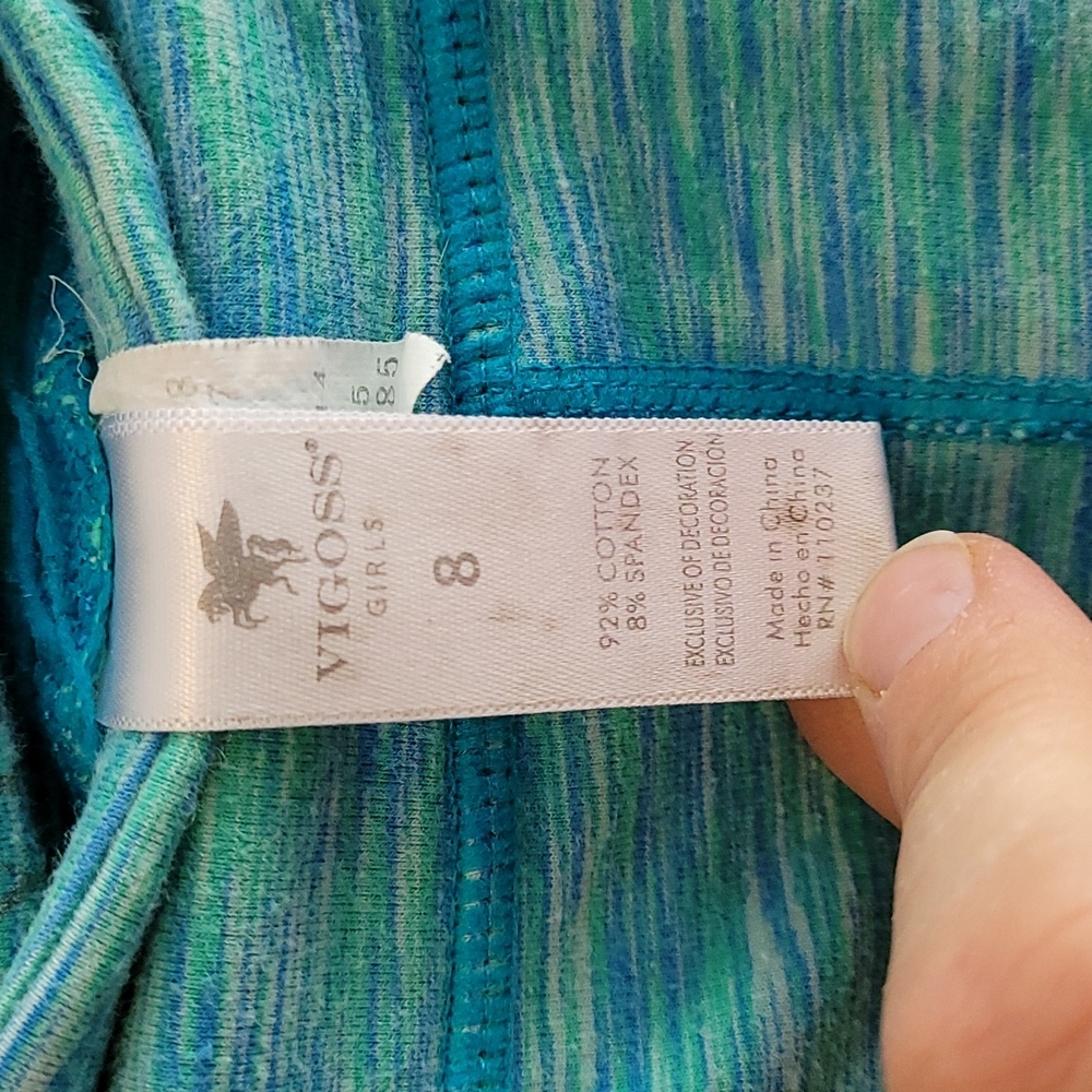 Teal Vigoss Yoga Capri Pants Girls Size 8 - Picture 3 of 3